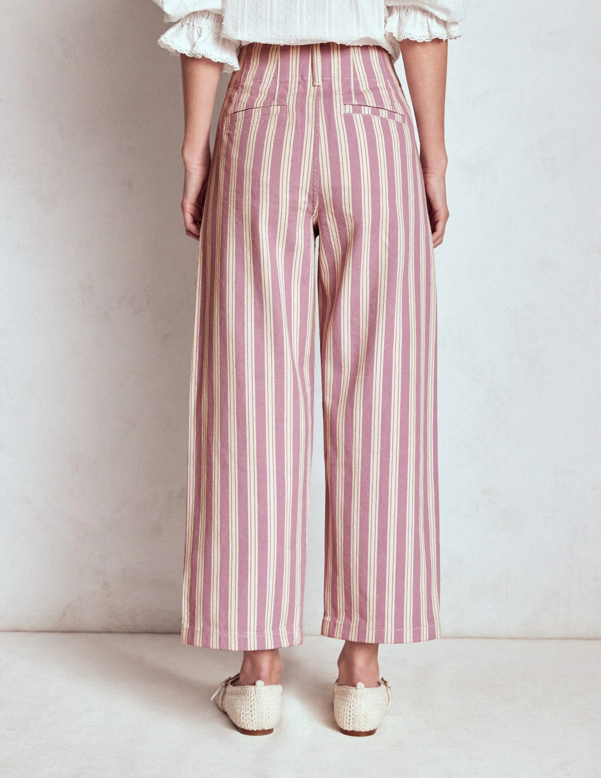 Primrose Patch Pocket Trousers-Lilac Tram Stripe youthful energy