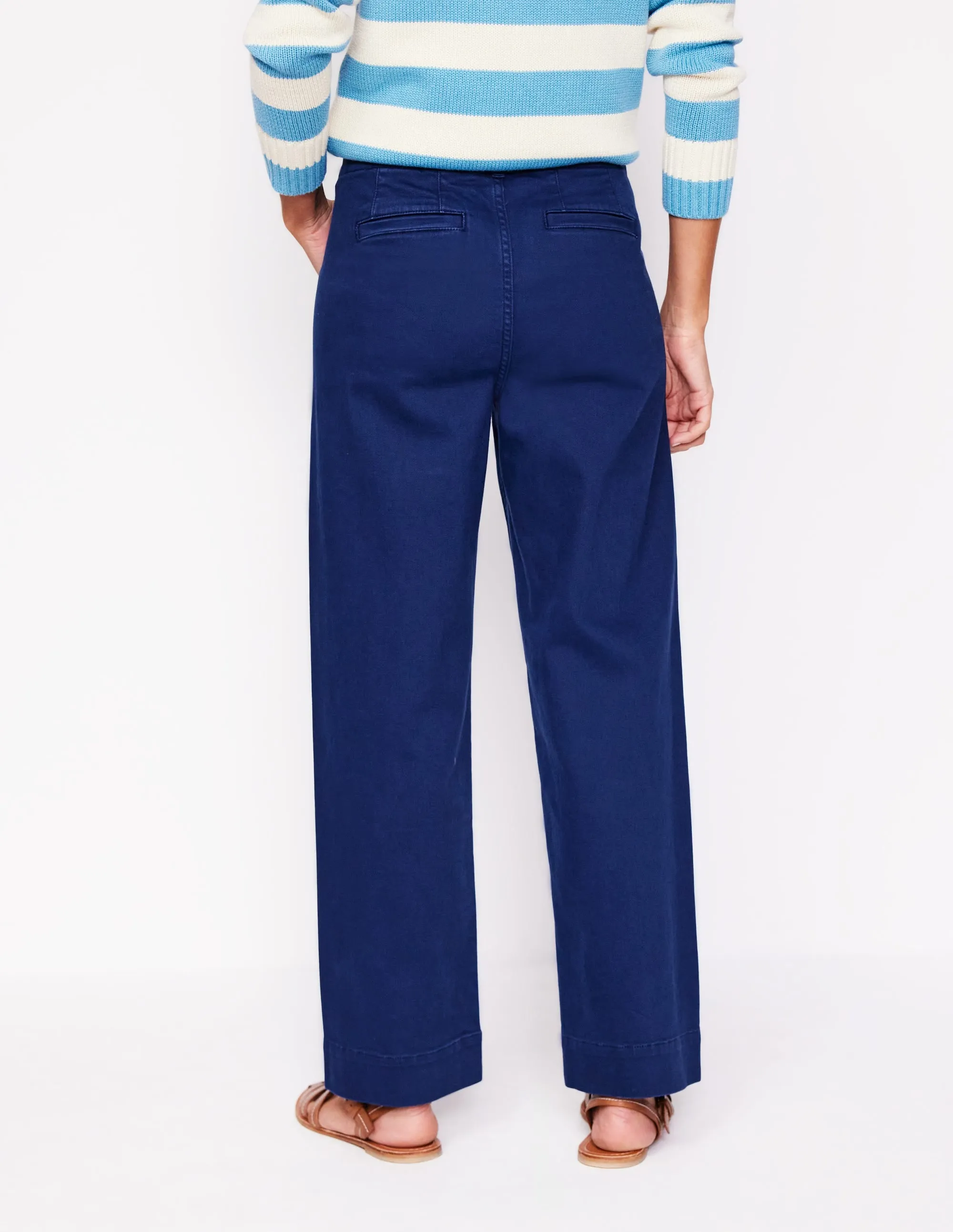 Primrose Patch Pocket Trousers-Navy professional attire