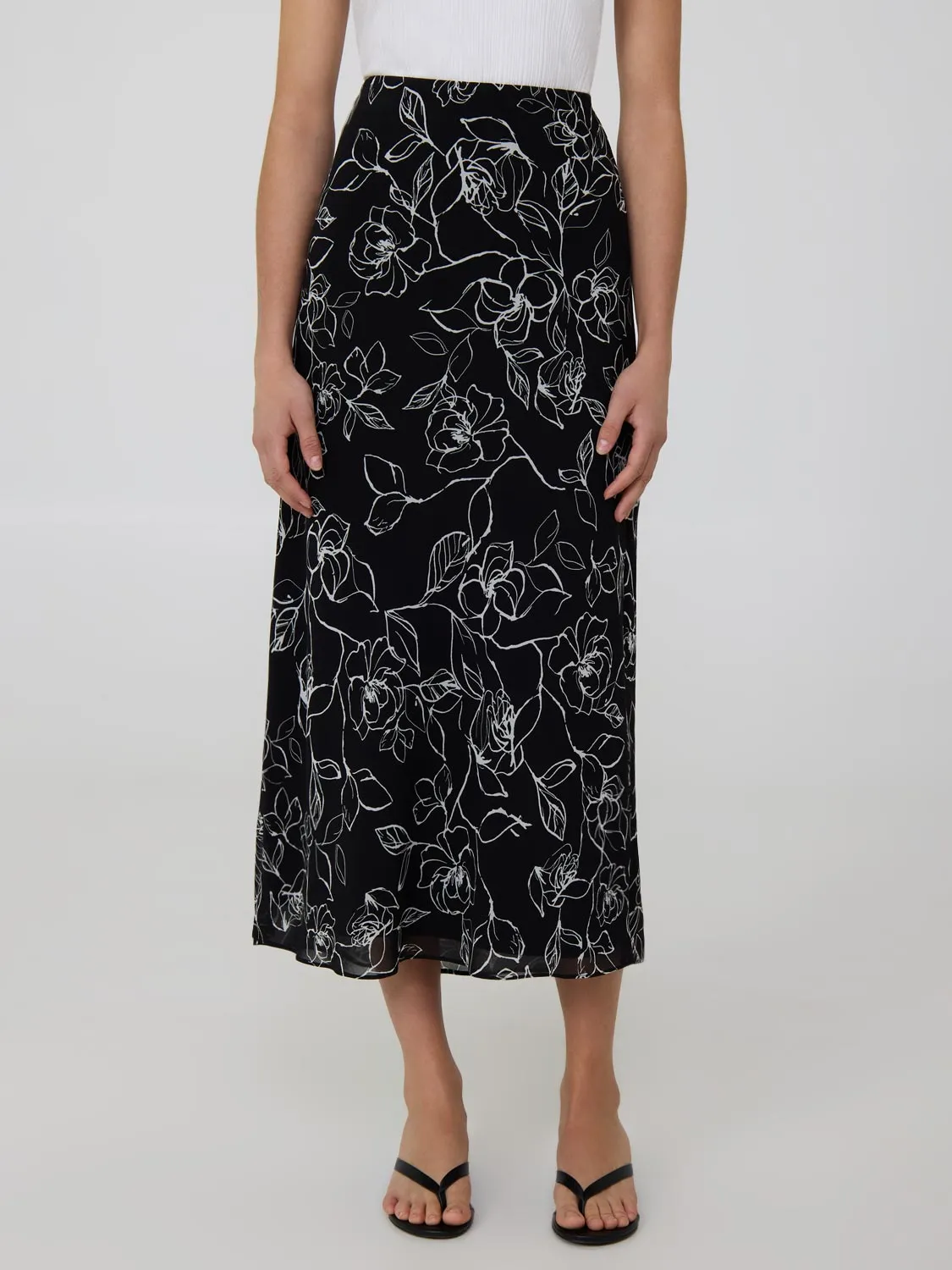 Printed Chiffon Skirt easy match