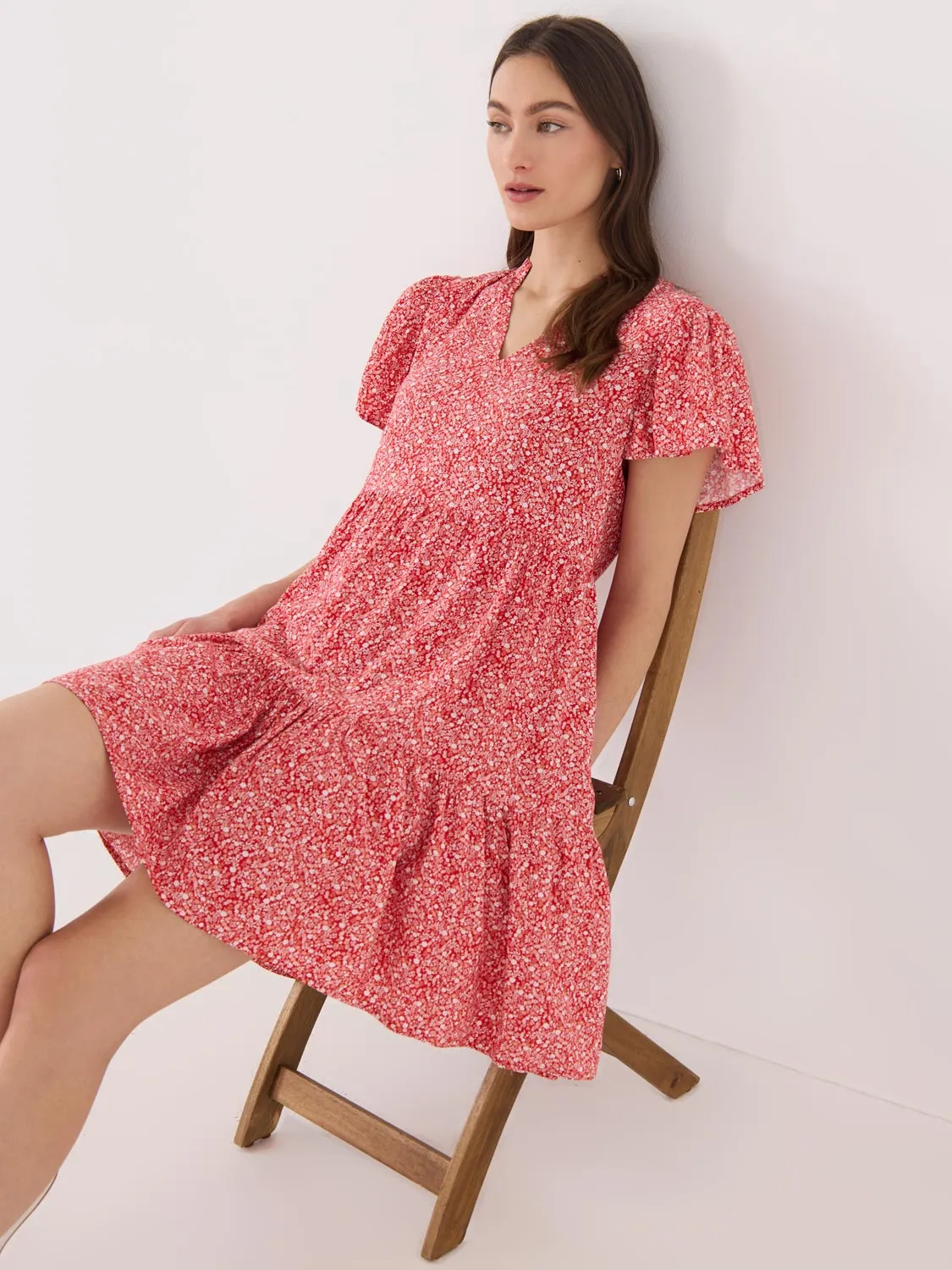 Printed Flutter Sleeve Mini Dress travel buddy