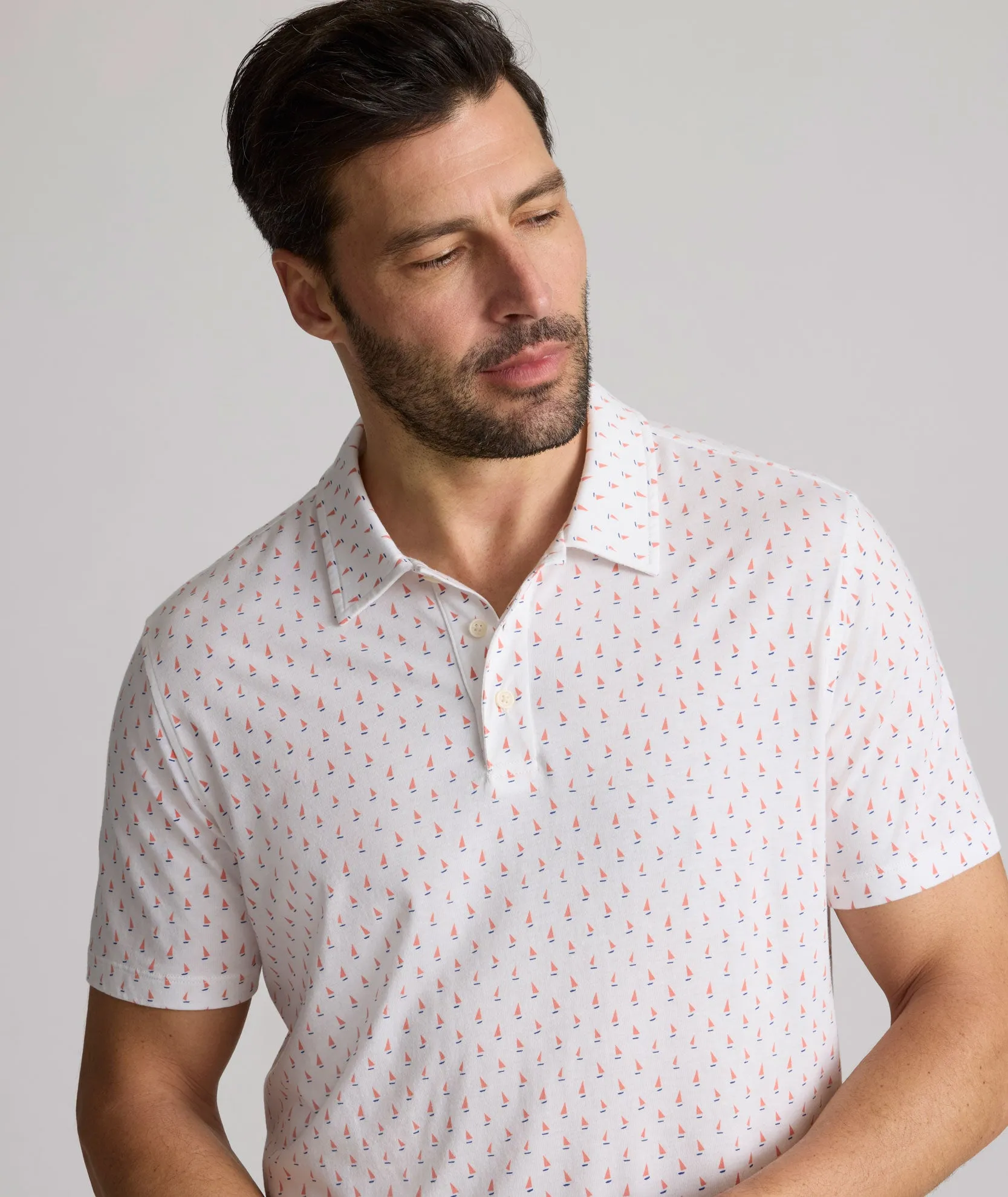 Printed Jersey Performance Polo after work