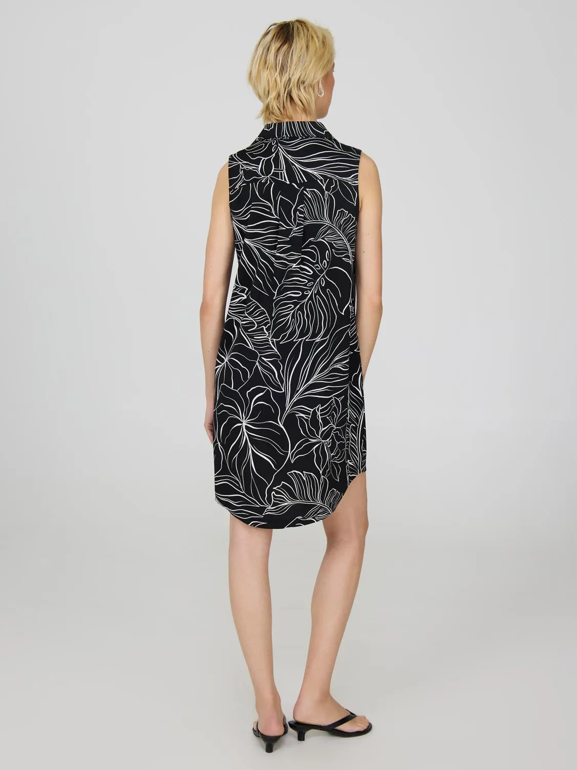 Printed Popover Dress With Pockets street fashion