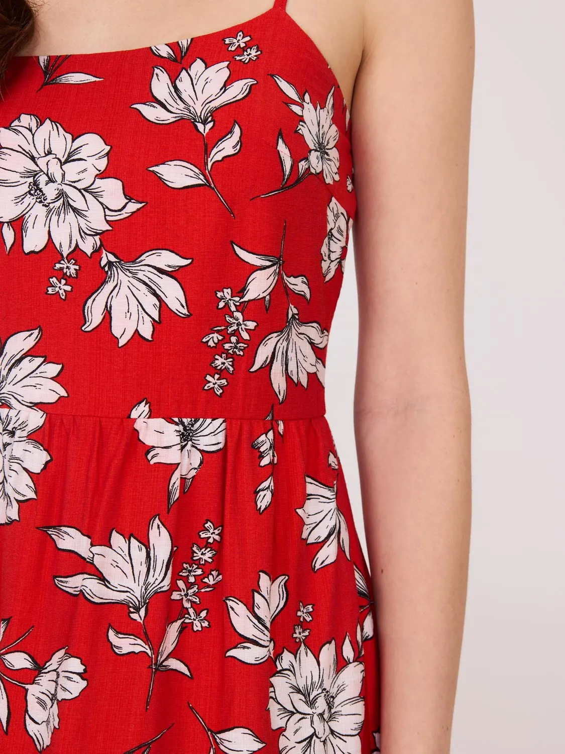 Printed Spaghetti Strap Midi Dress comfortable experience