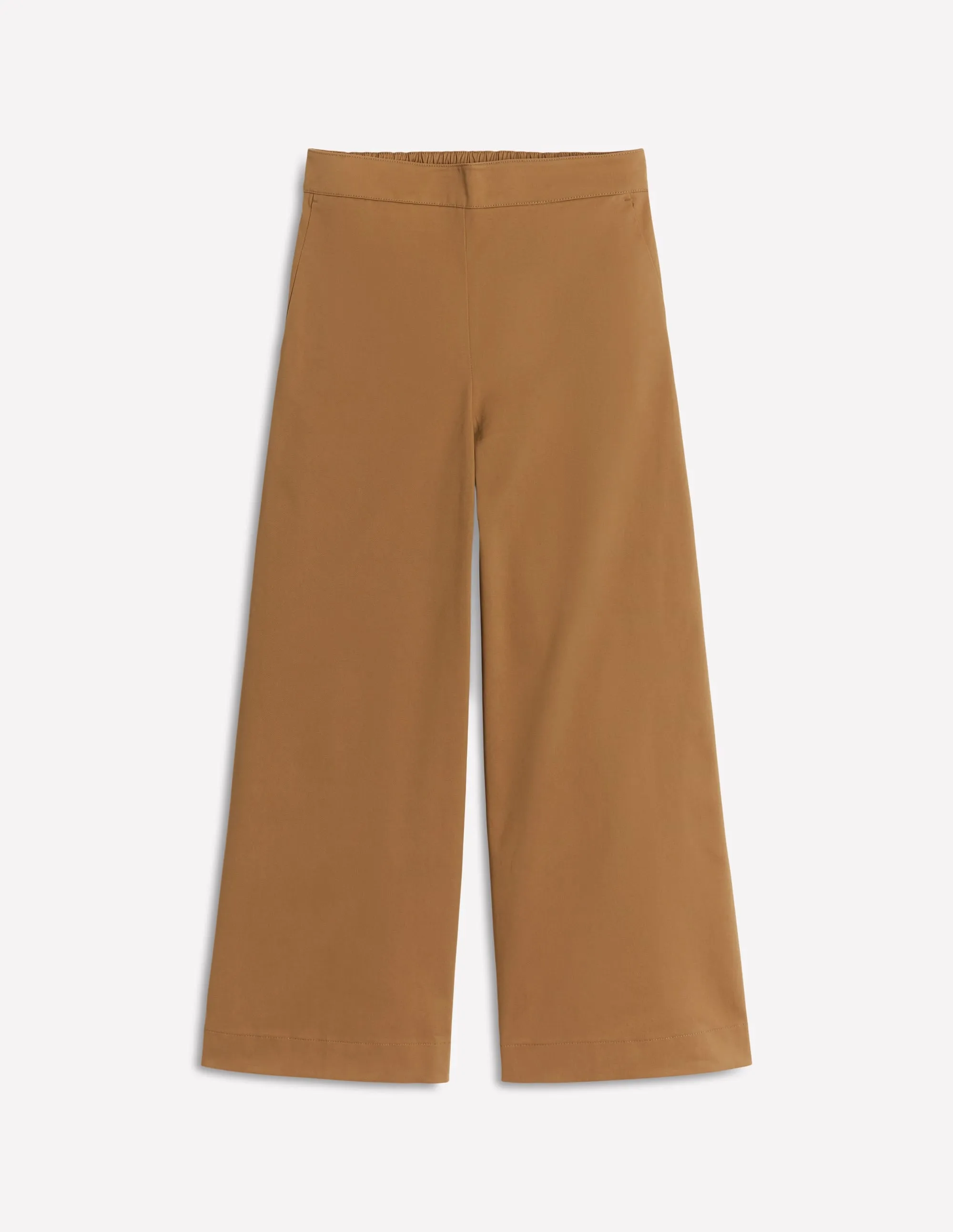 Pull-on Cropped Trousers-Hazelnut Brown birthday present