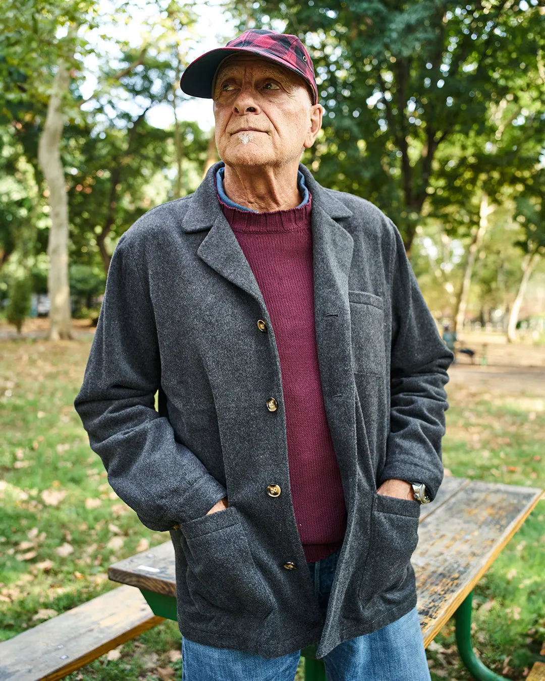 Quaker Crewneck Sweater in Merlot daily look
