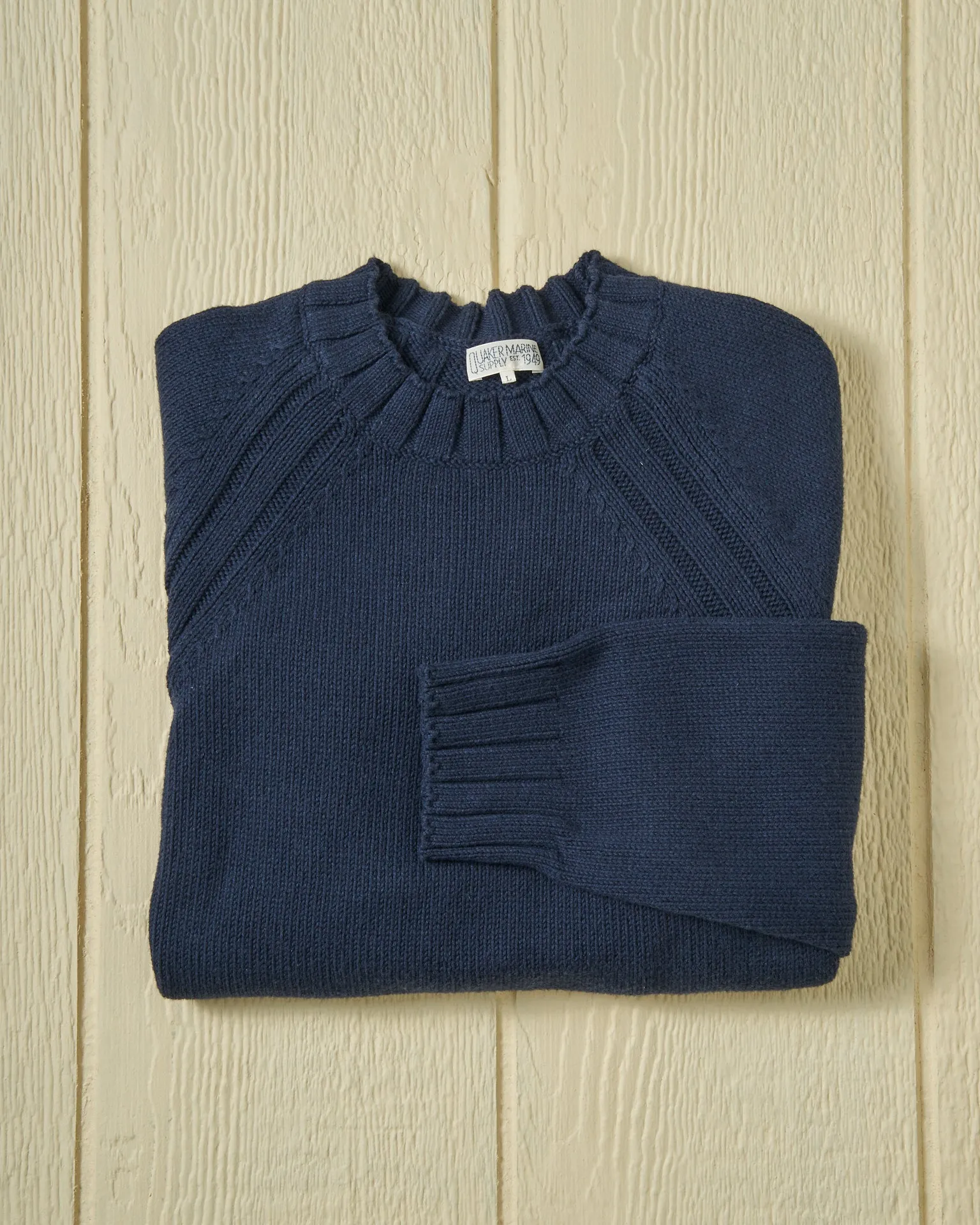 Quaker Crewneck Sweater in Navy winter edge