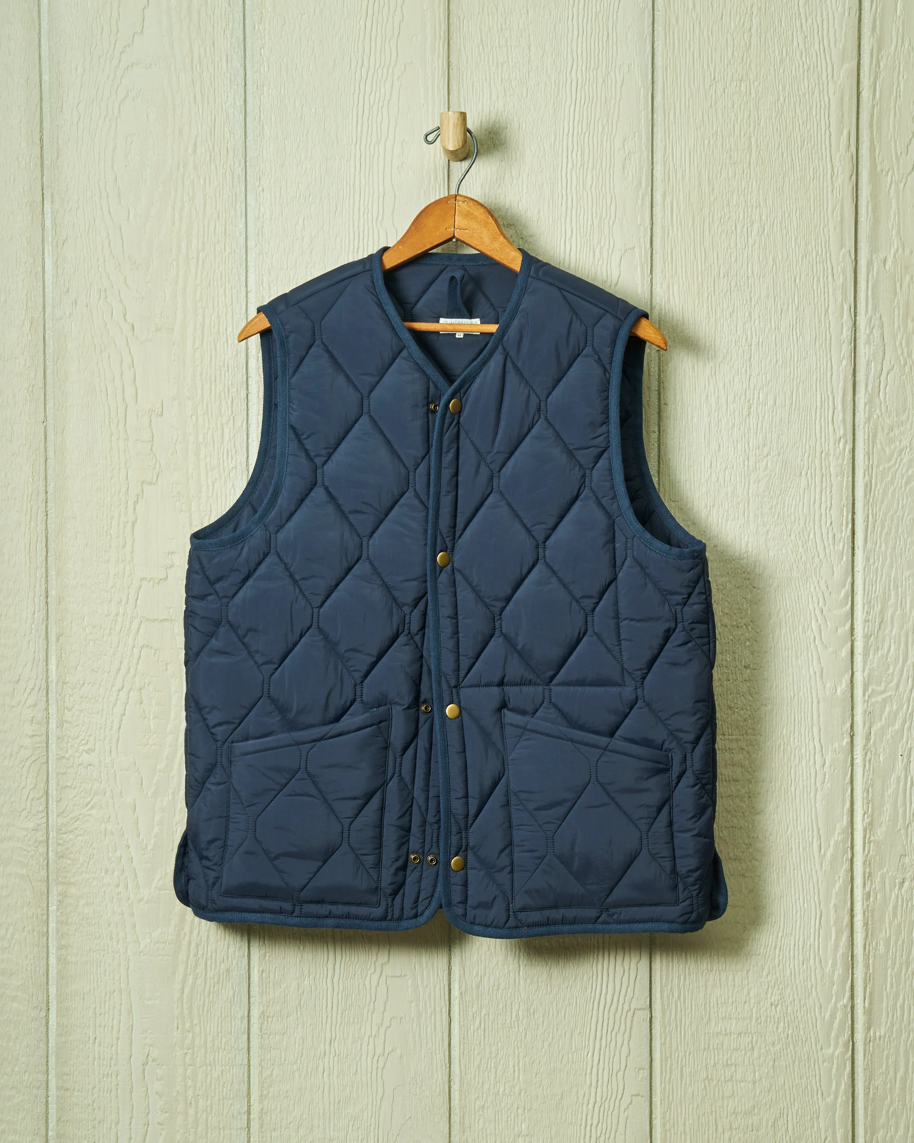 Quilted Vest in Navy workday warmer