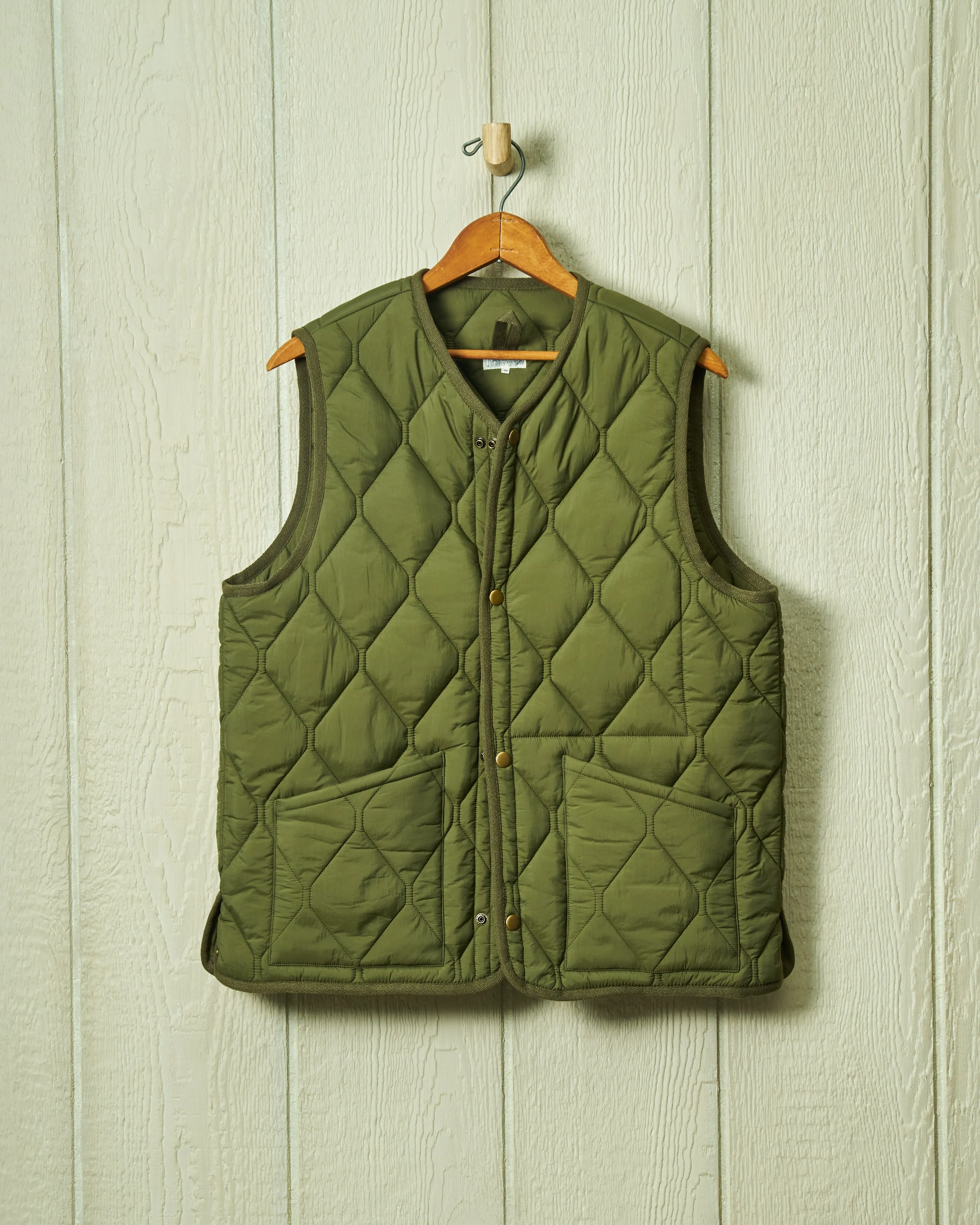 Quilted Vest in Olive alpine adventure wear
