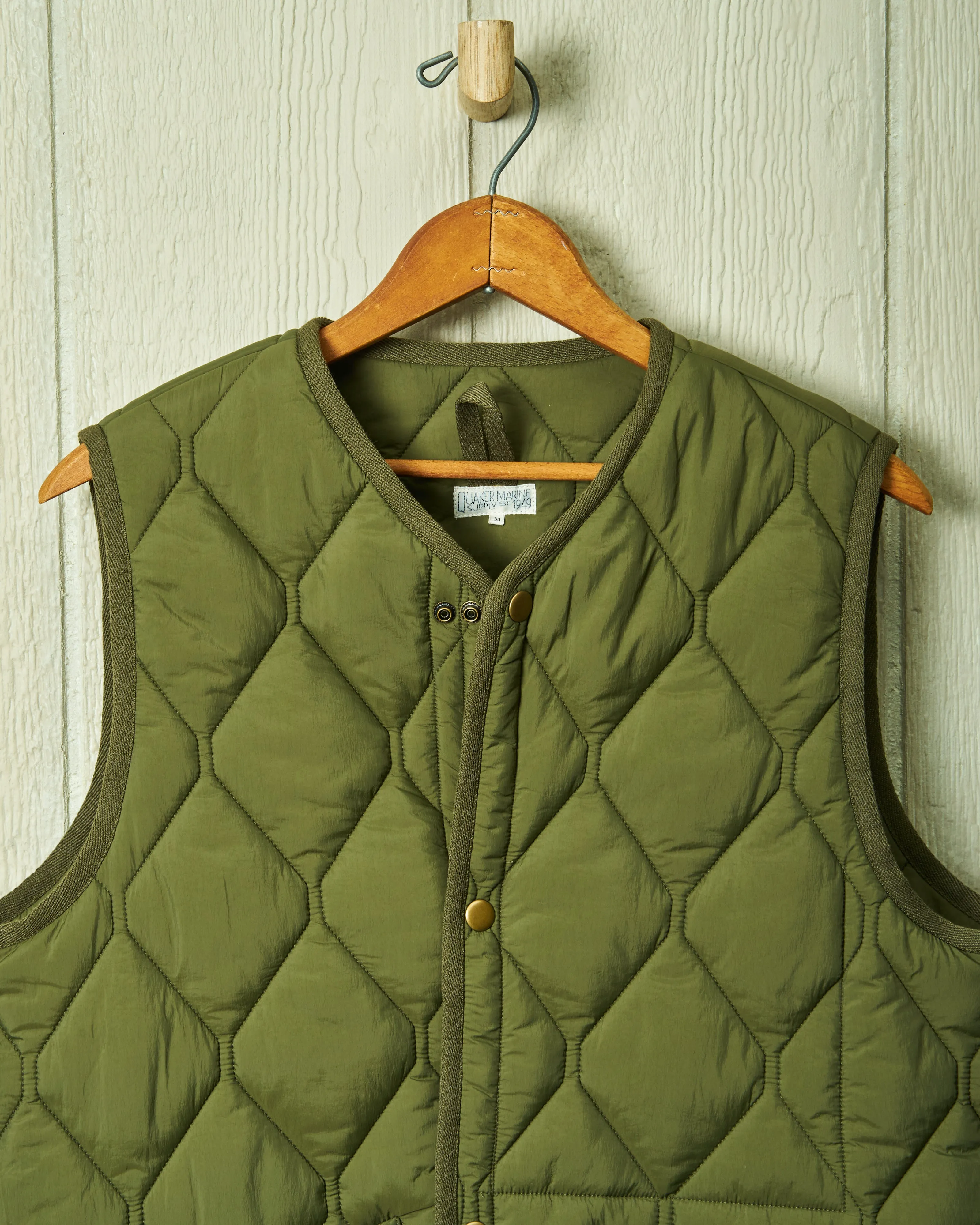 Quilted Vest in Olive lightweight shield