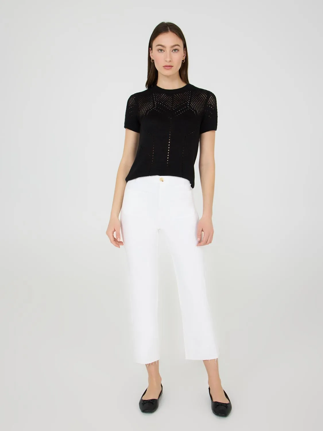 Raw Edge Cropped Straight-Leg Jeans trendy favorite