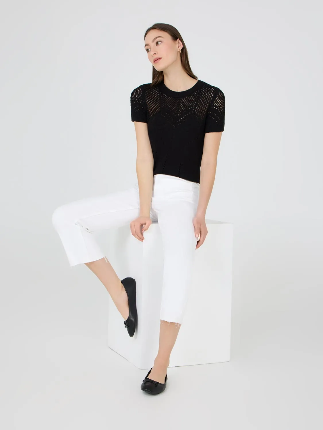 Raw Edge Cropped Straight-Leg Jeans urban fashion