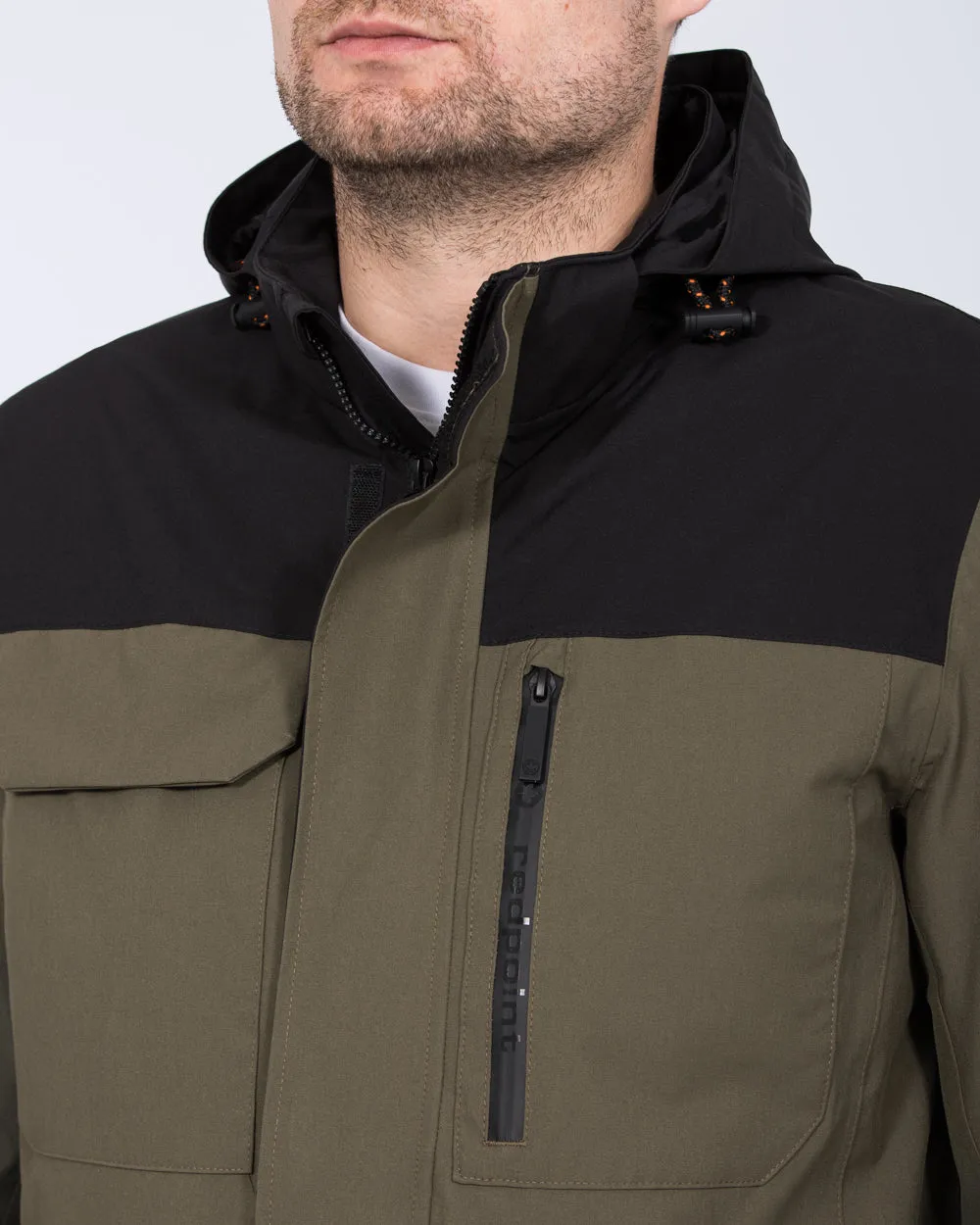 Redpoint Luke Tall Hooded Jacket (black/olive) cold snap outfit
