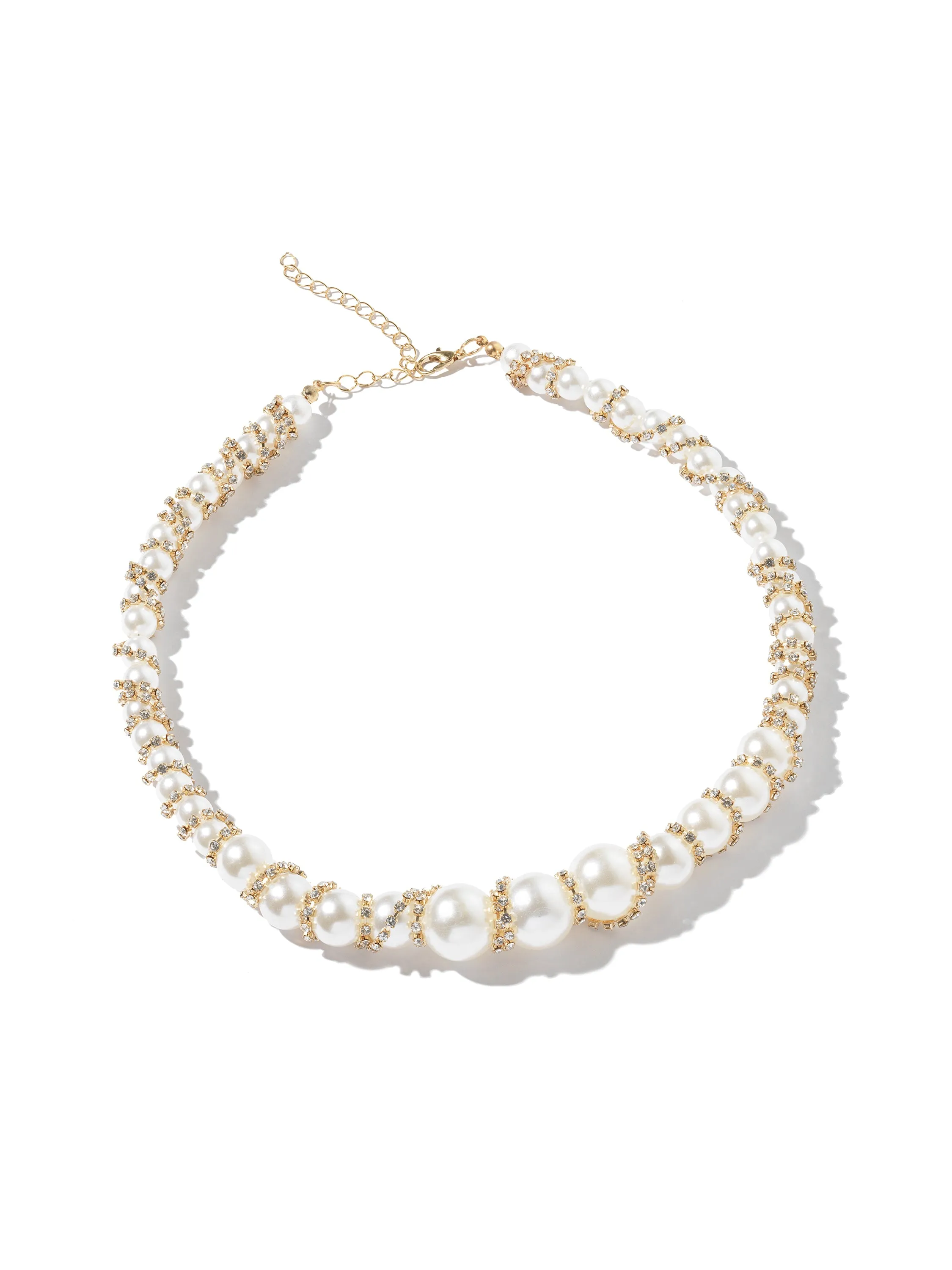 Rhinestone & Pearl Necklace warm summer