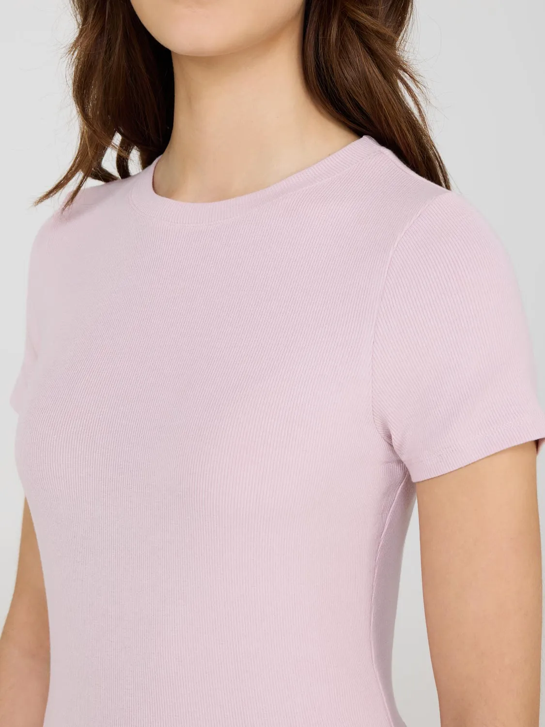 Ribbed Crew Neck T-Shirt Outdoorsy Fit