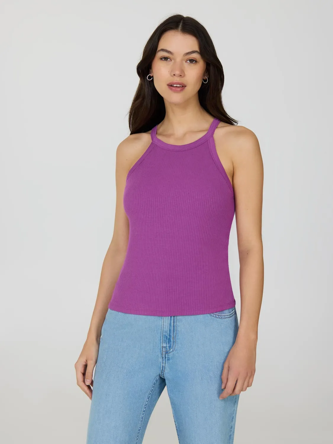 Ribbed Halter Tank Top travel soft