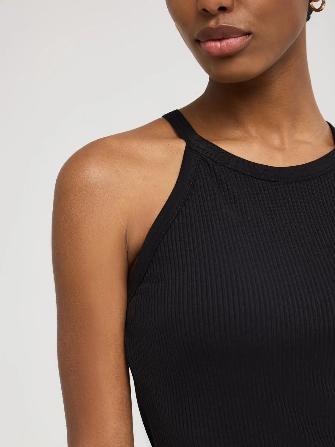 Ribbed Halter Tank Top chill core