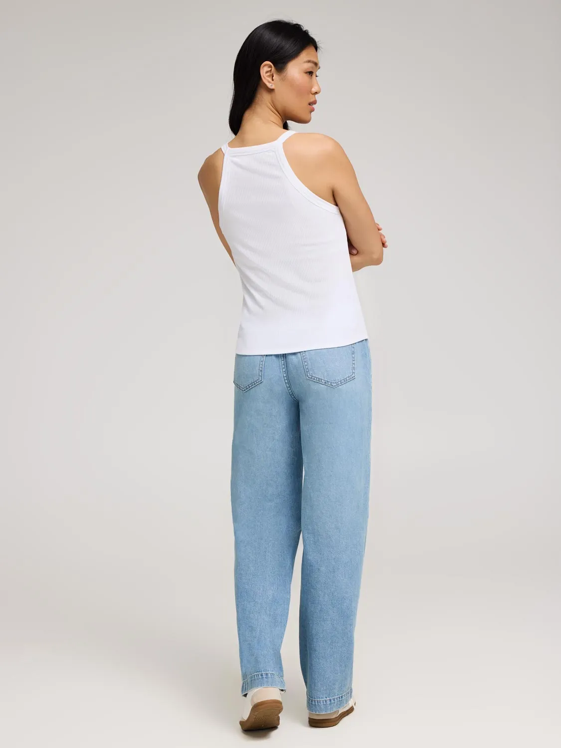 Ribbed Halter Tank Top subtle elegance