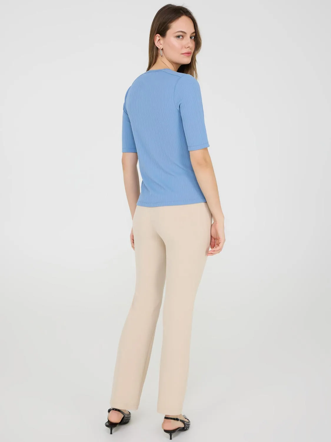Ribbed Top With Button Details Casual Vibe