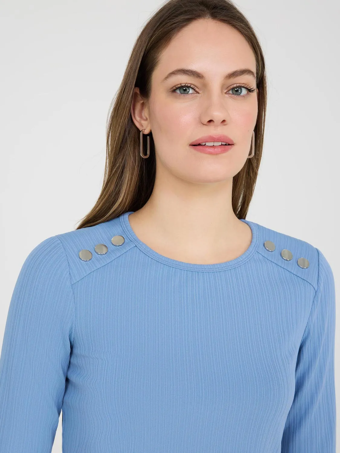 Ribbed Top With Button Details Active Life