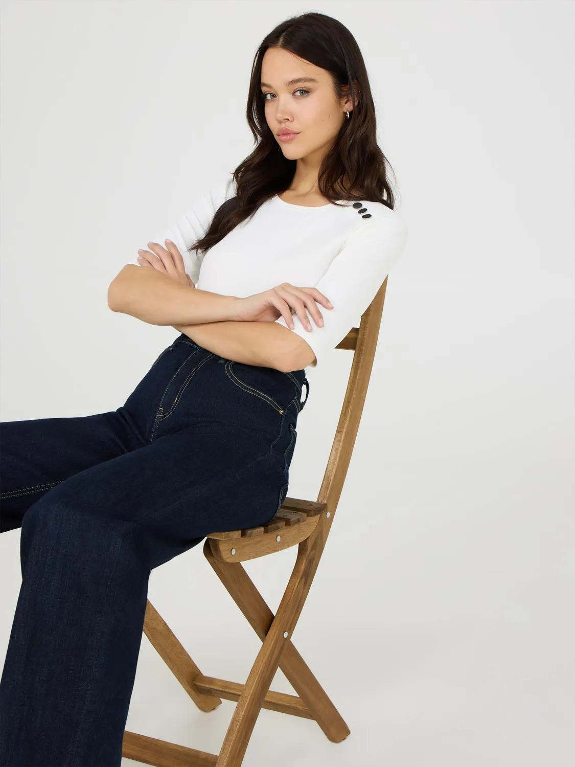 Ribbed Top With Button Details Youth Energy