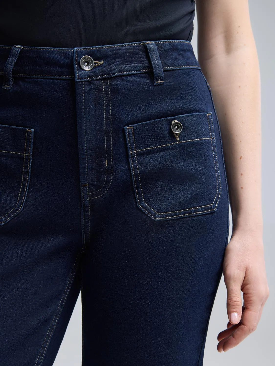 Rinse Wash Straight-Leg Jeans workwear style
