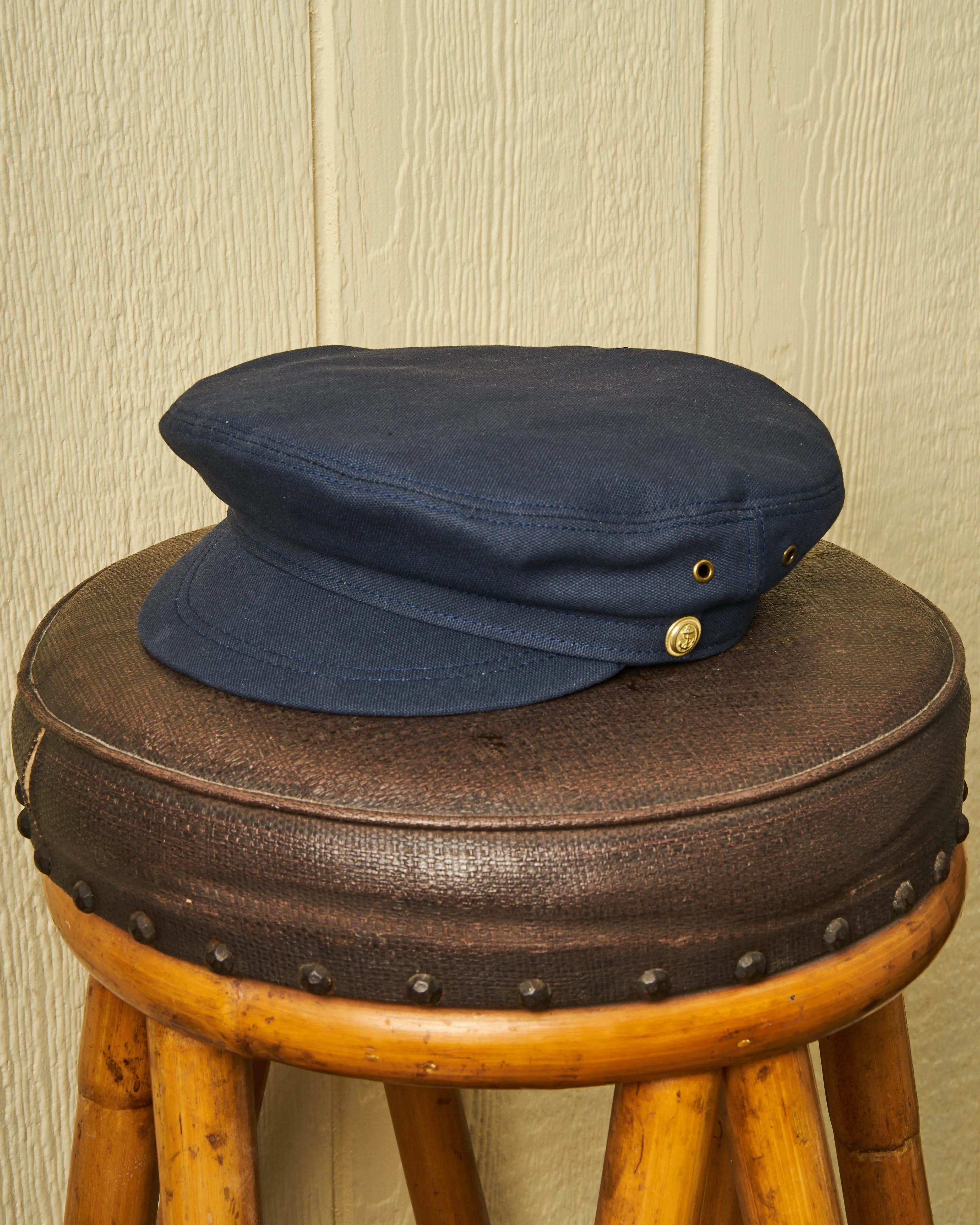 Roll Up Yacht Cap in Navy edgy touch