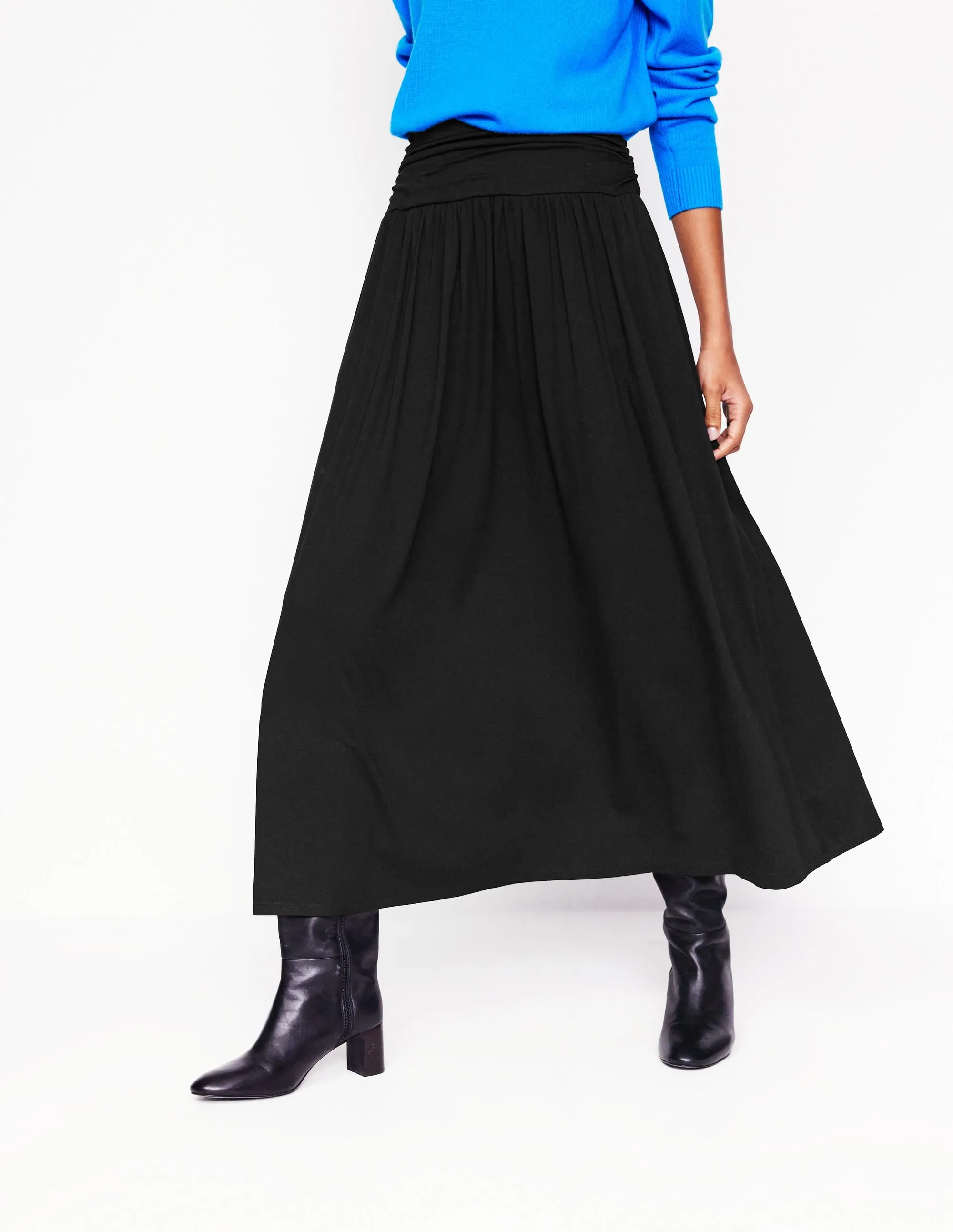 Rosaline Jersey Skirt-Black urban style