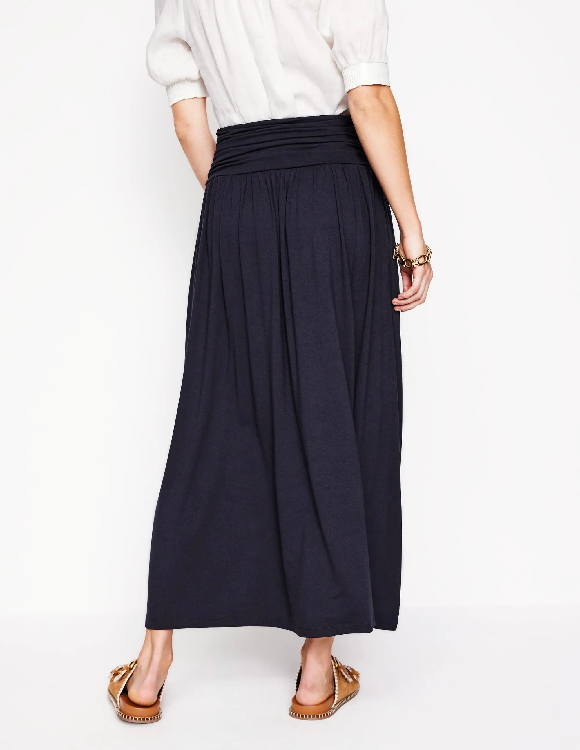 Rosaline Jersey Skirt-Navy easy match