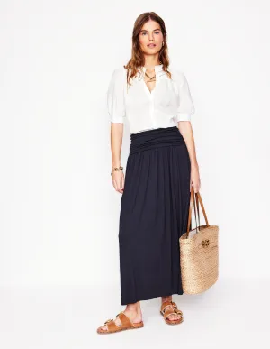 Rosaline Jersey Skirt-Navy casual versatile