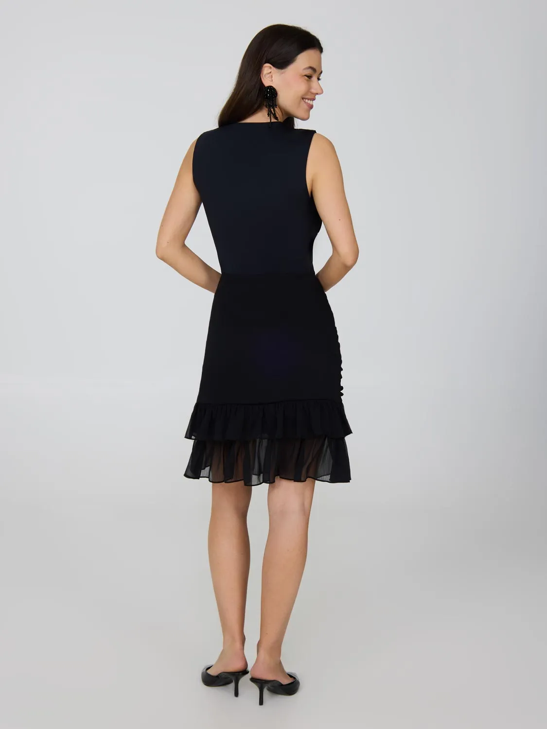 Ruched Front Tiered Short Skirt trend must-have