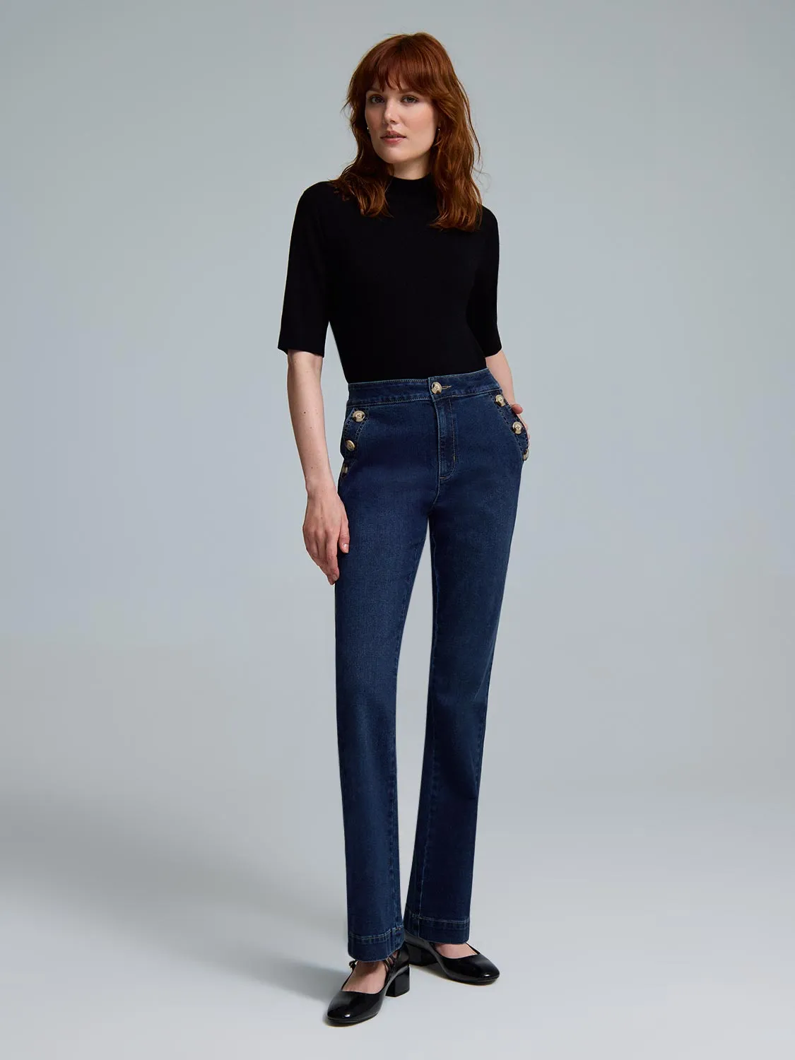 Sailor Mid-Rise Bootcut Jeans versatile tool