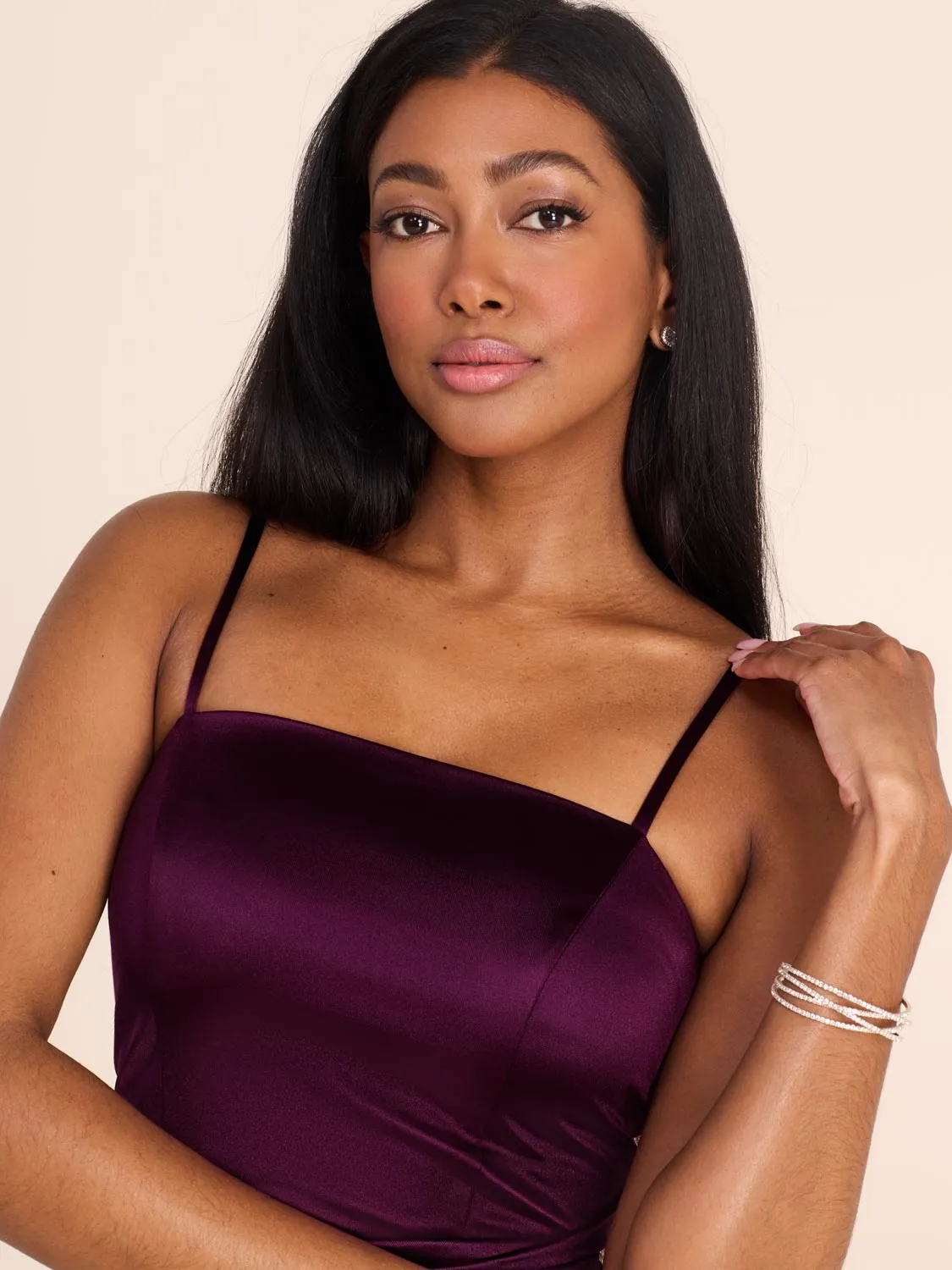 Satin Gown With Pleating parent-child