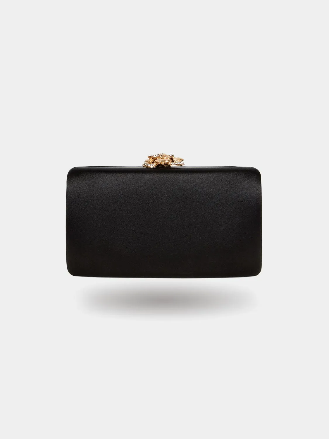 Satin Minaudiere With Gold Flower fashion select