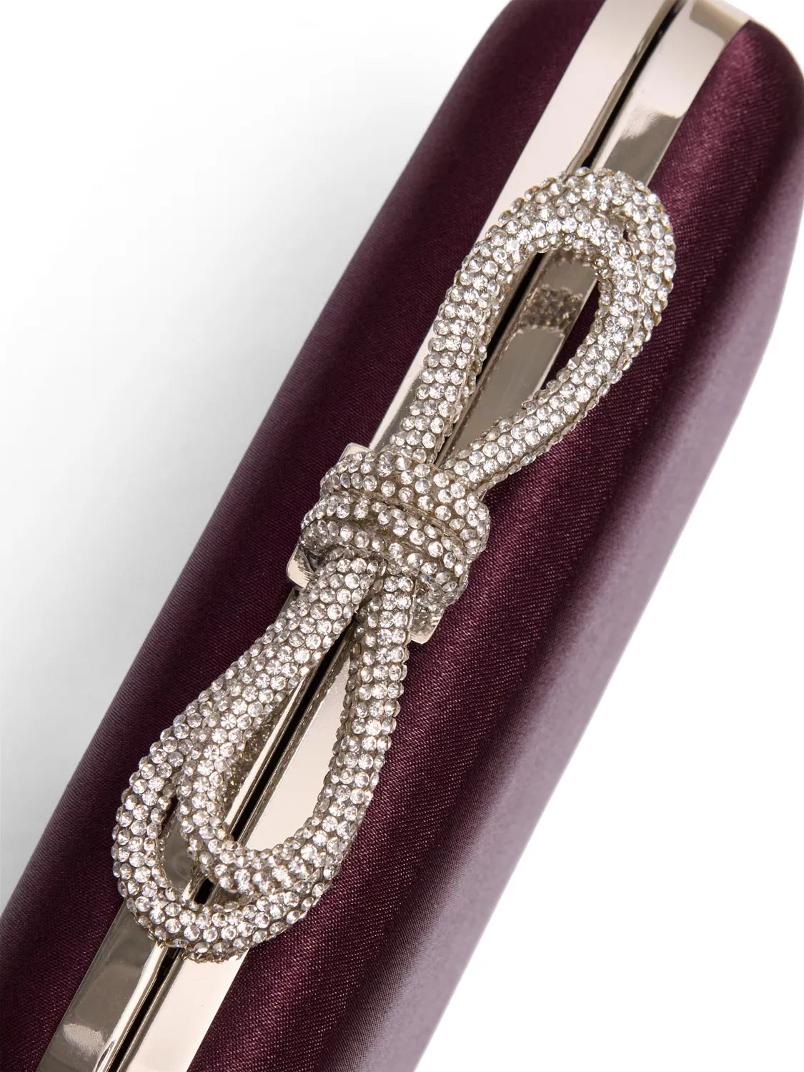 Satin Minaudiere With Rhinestine Bow minimal style