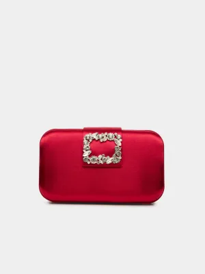 Satin Minaudiere With Rhinestone Buckle smart storage
