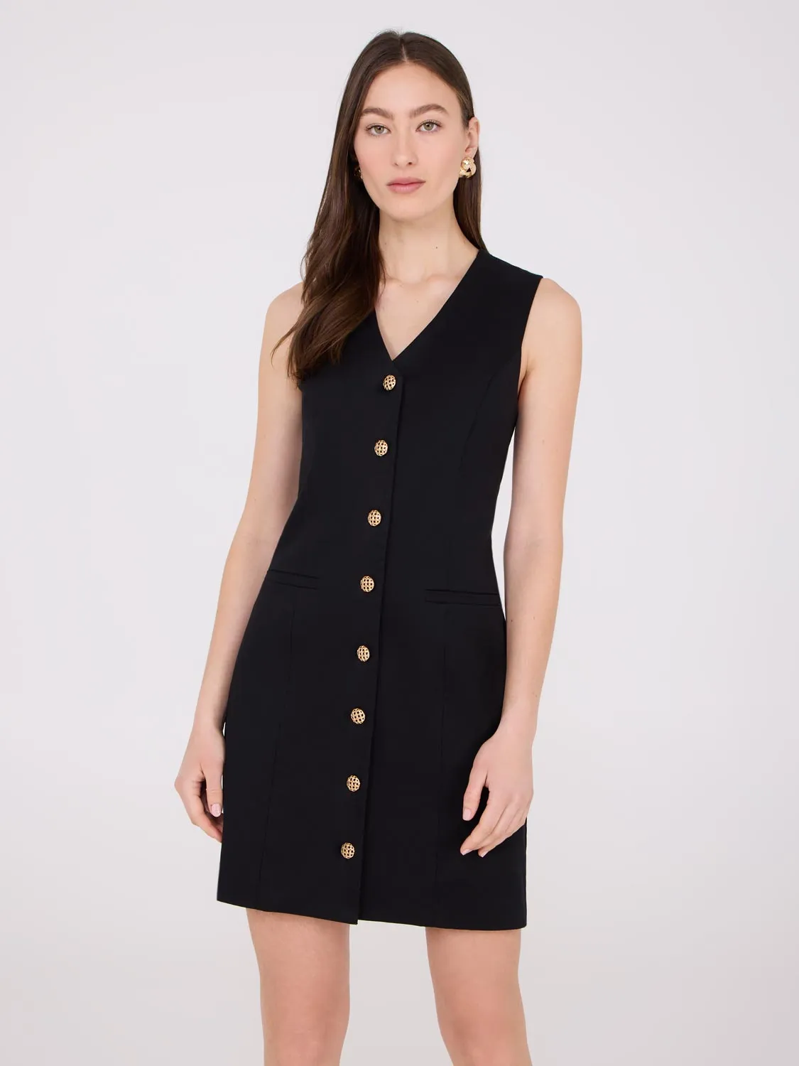 Satin Twill Sleeveless Blazer Dress versatile styles