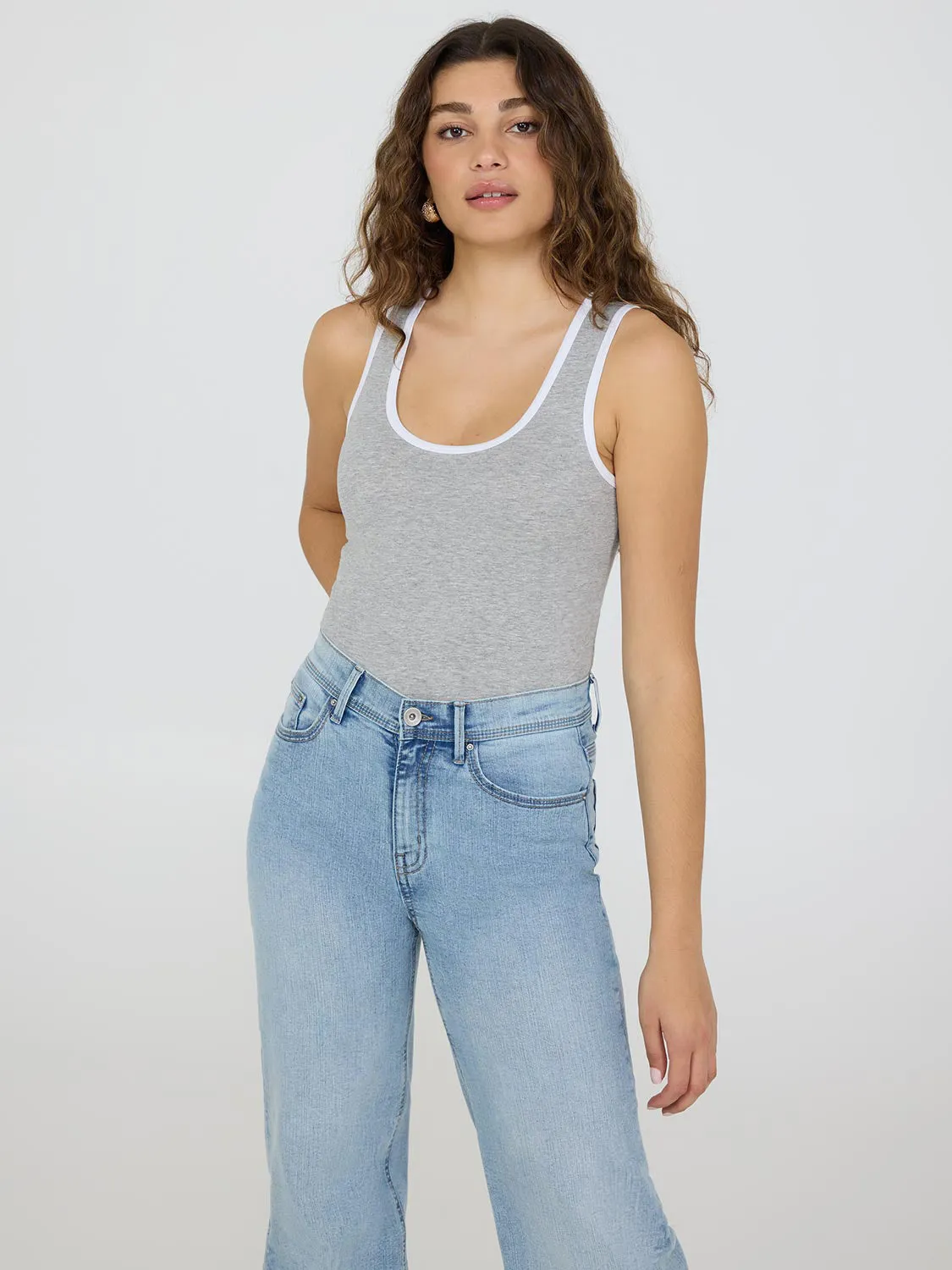 Scoop Neck Jersey Tank Top slim mood