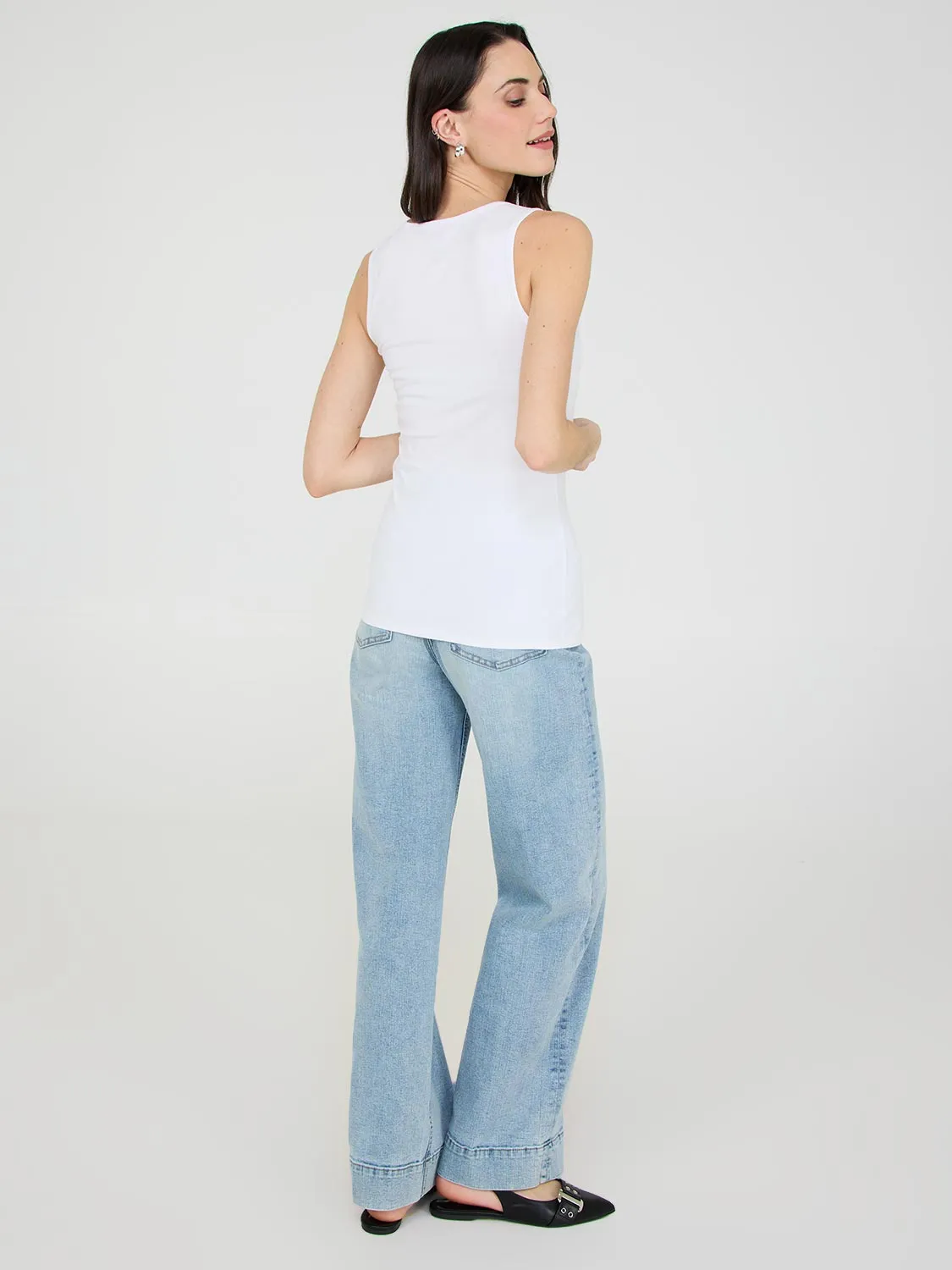 Scoop Neck Jersey Tank Top travel fit