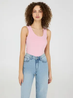 Scoop Neck Jersey Tank Top base chic