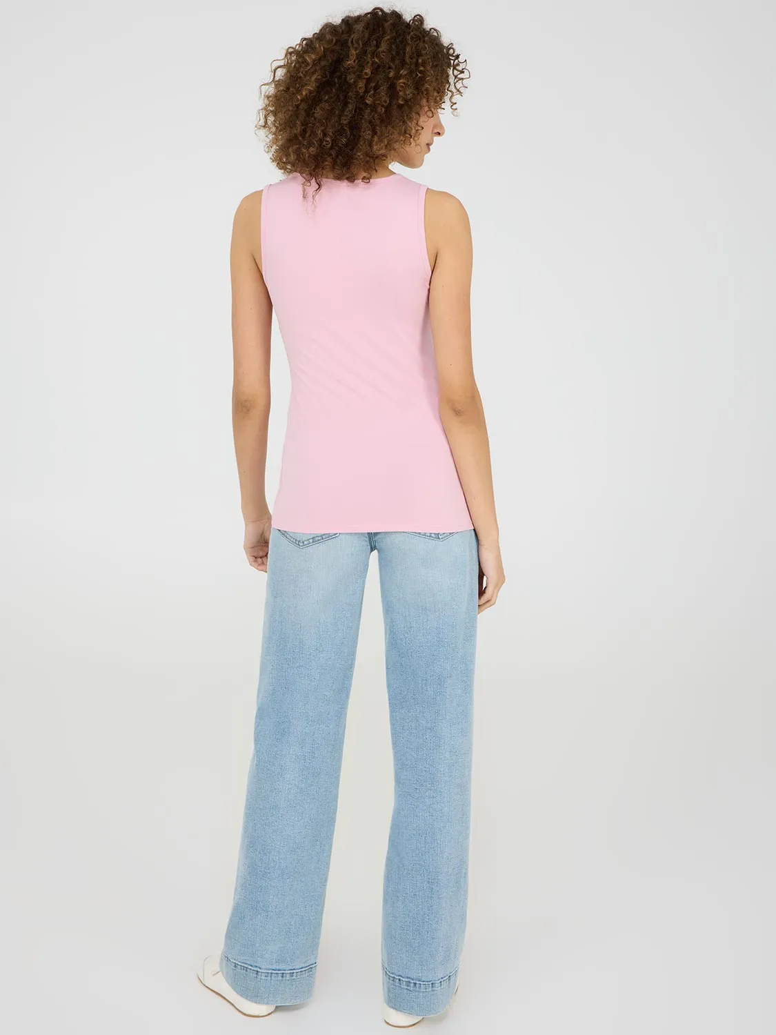 Scoop Neck Jersey Tank Top flowy touch
