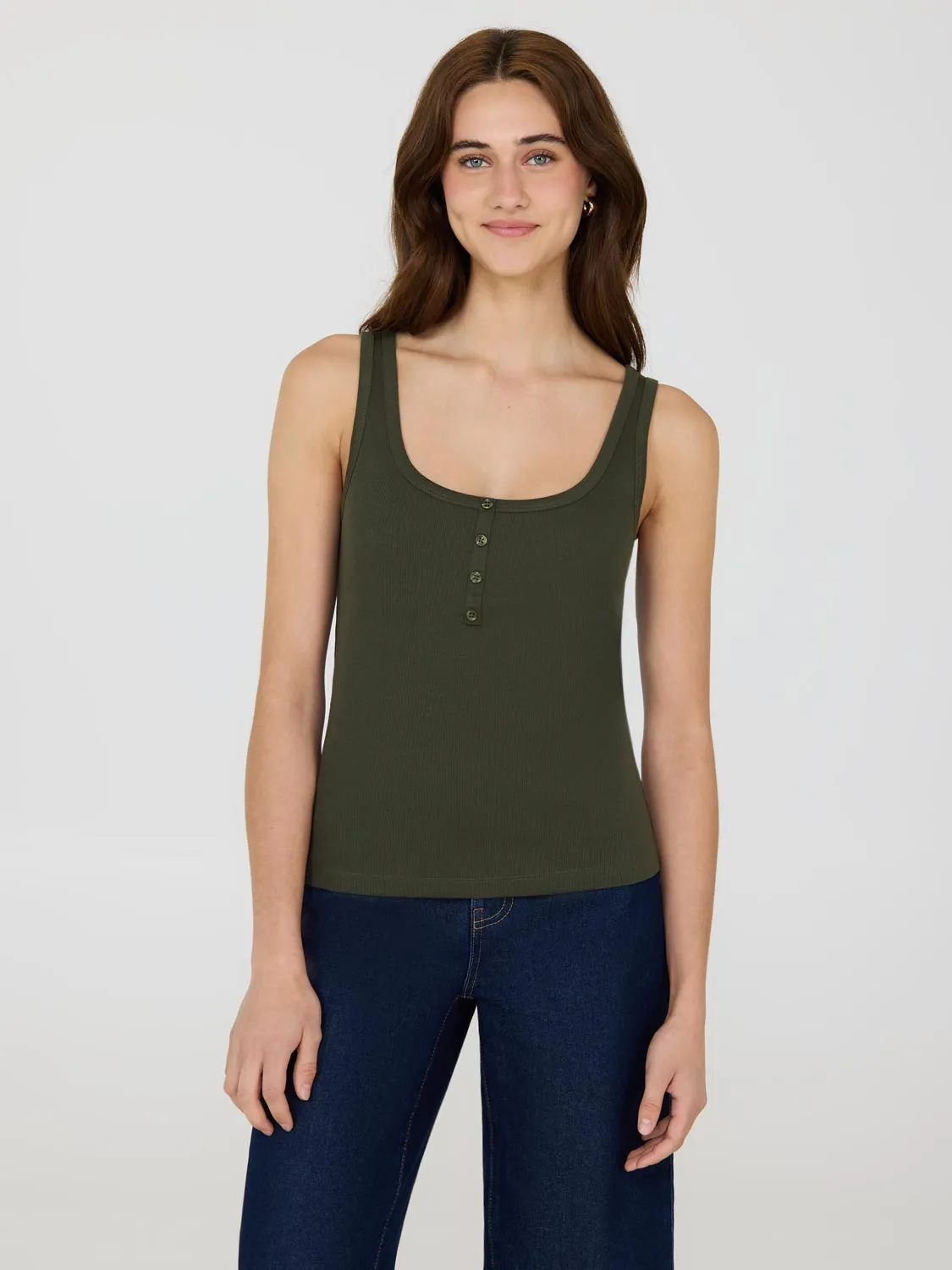 Scoop Neck Sleeveless Ribbed Top breathable feel