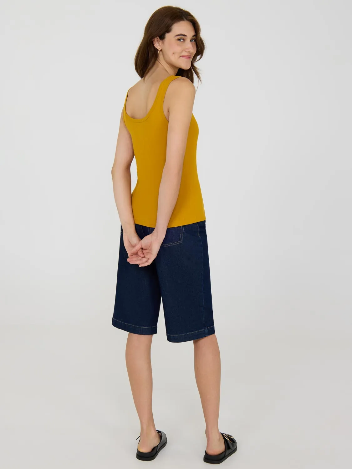 Scoop Neck Sleeveless Ribbed Top daily vibe