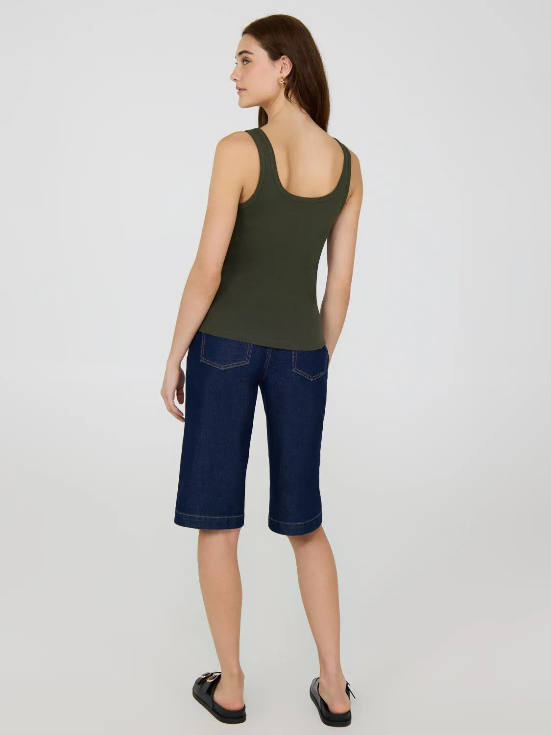 Scoop Neck Sleeveless Ribbed Top chill vibe