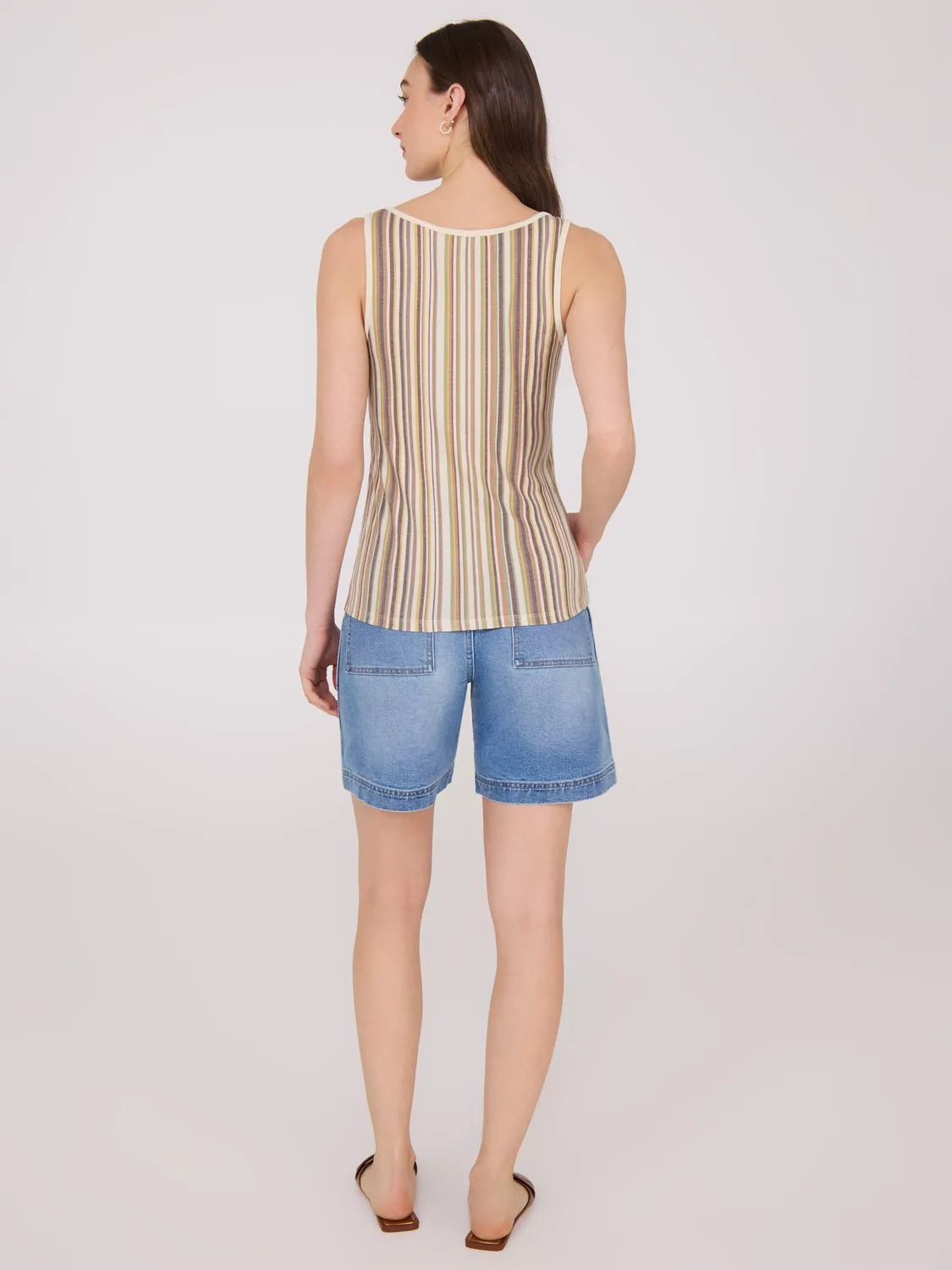 Scoop Neck Striped Tank Top easy vibe