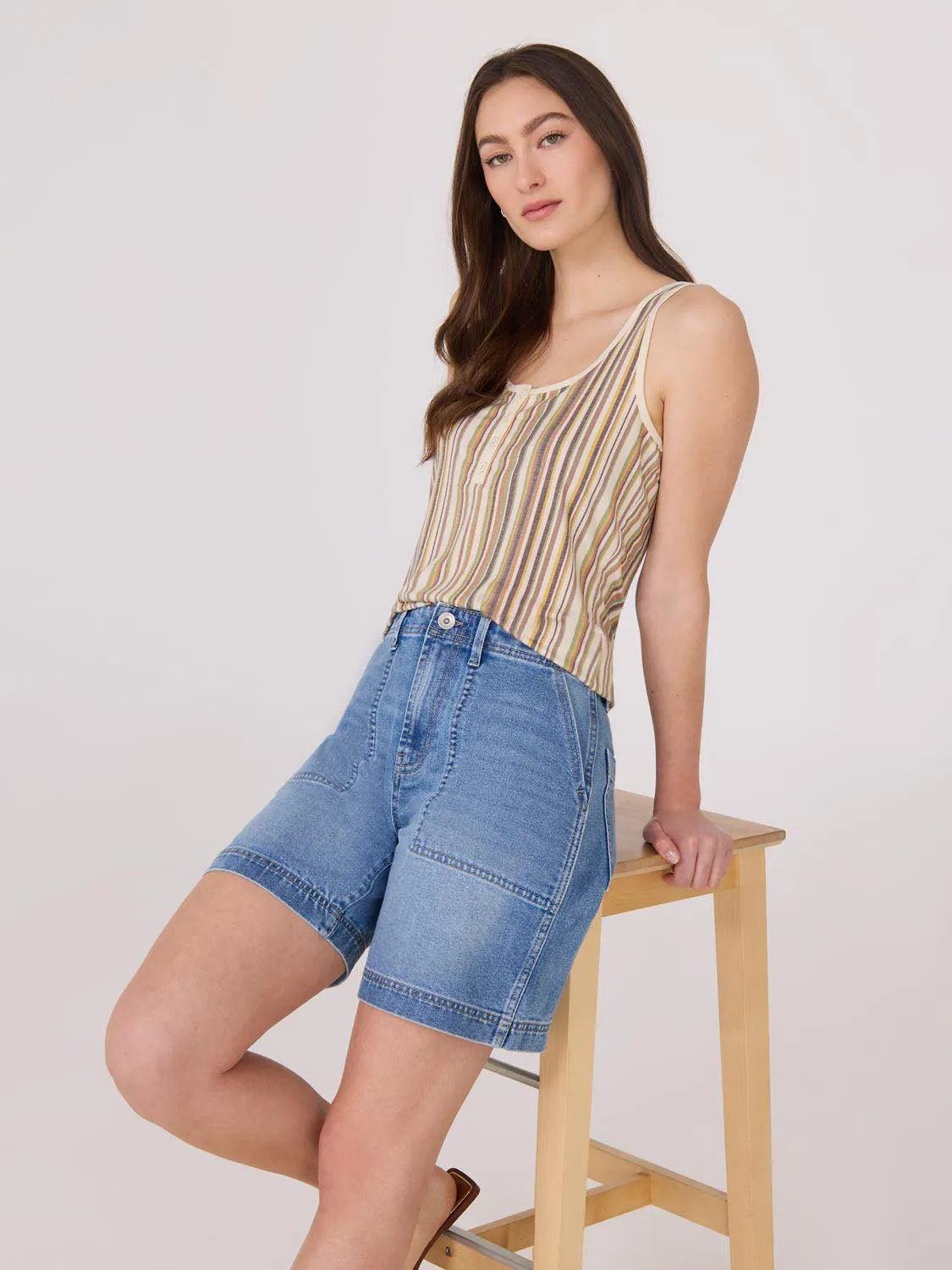 Scoop Neck Striped Tank Top modern edge