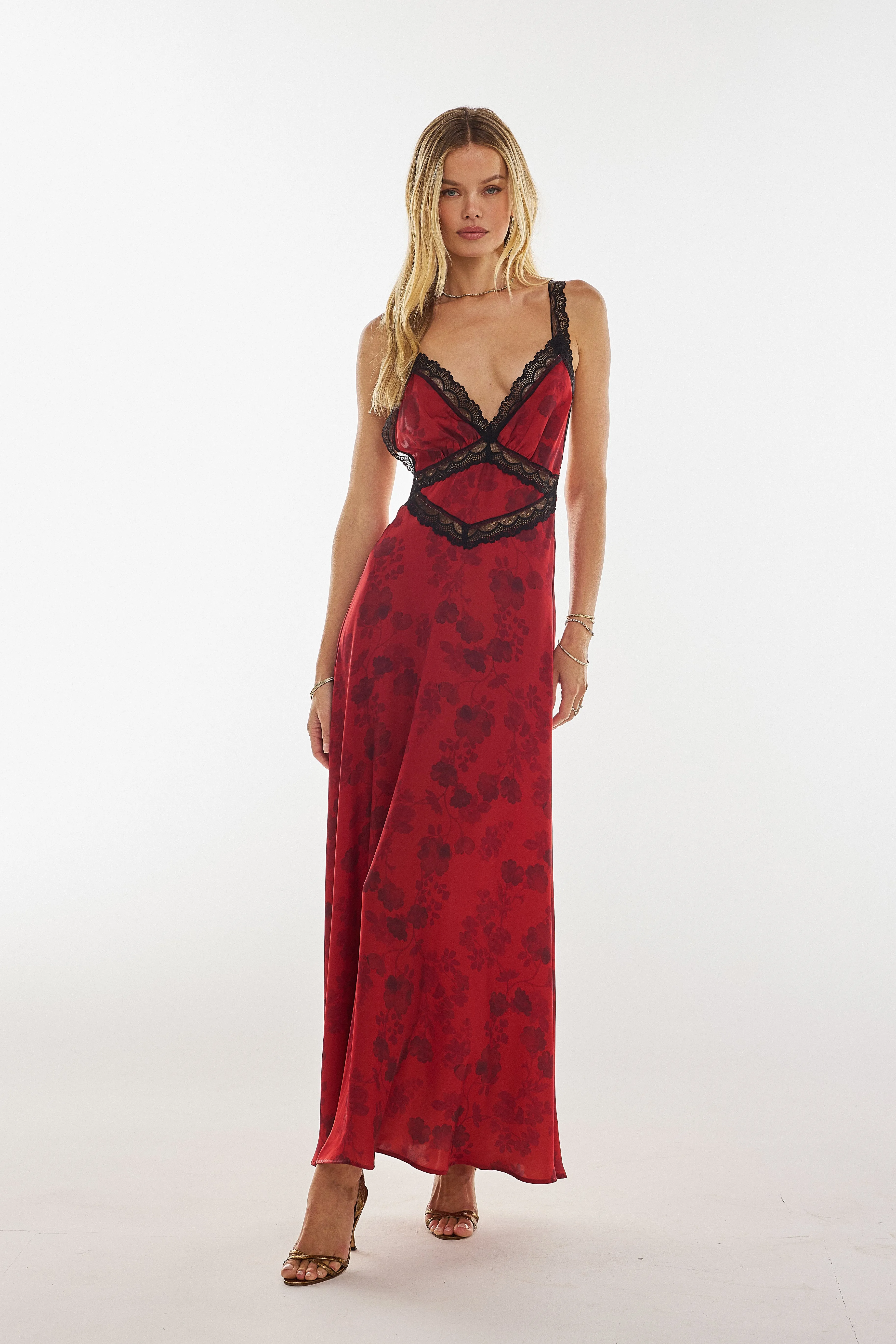 Selena Dress in Red Currant natural tone