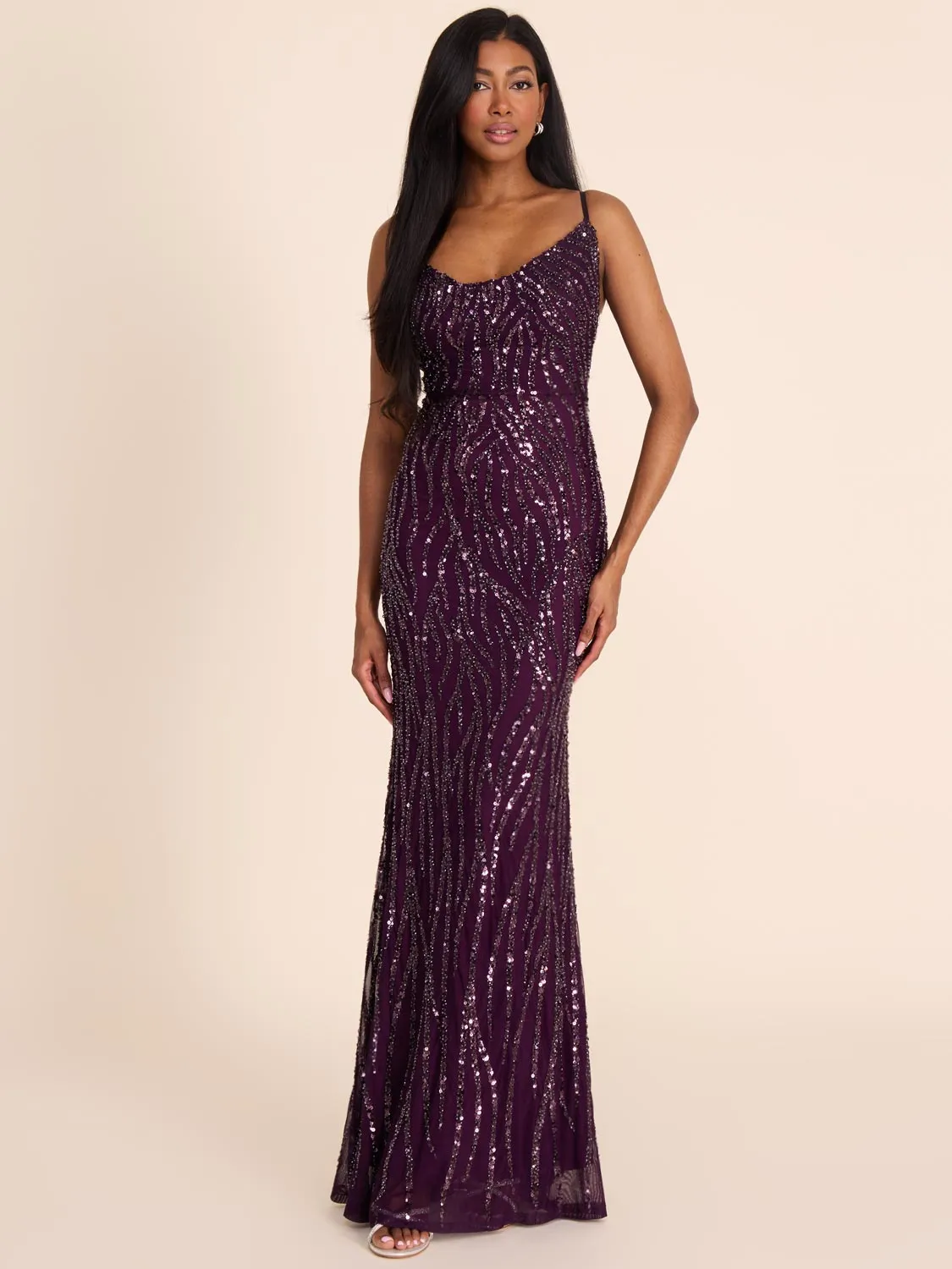 Sequin Animal Print Gown spring romance