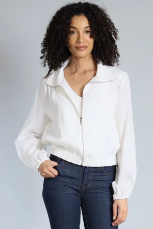 Shadow Stripe Zip Front Bomber downtown essential
