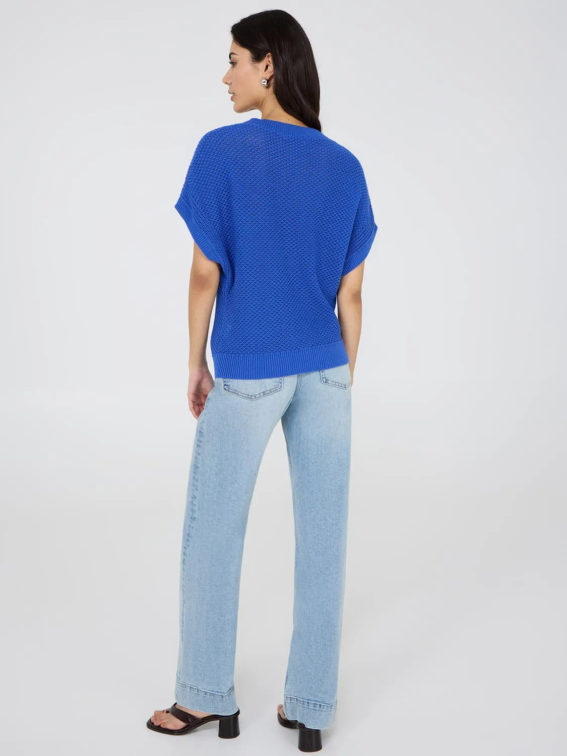 Short Dolman Sleeve Crochet Cotton Sweater Outdoor Moments