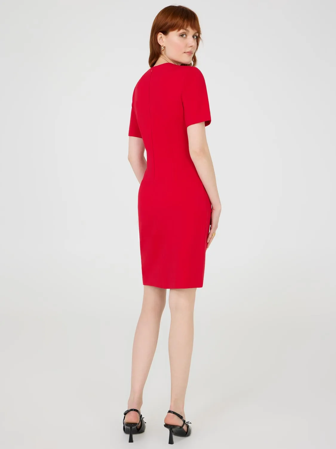 Short Sleeve Button-Front Dress professional accessory